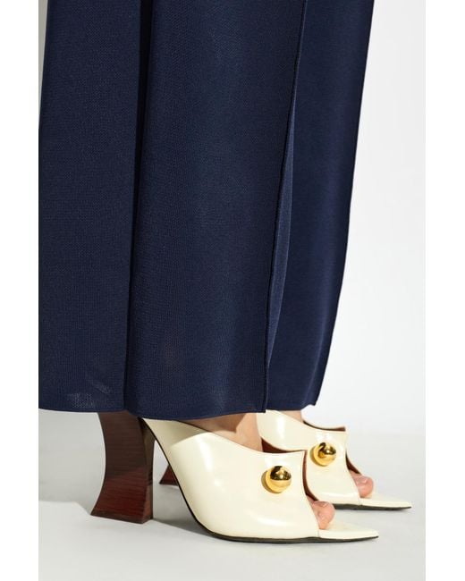 Lanvin White Leather Heeled Mules