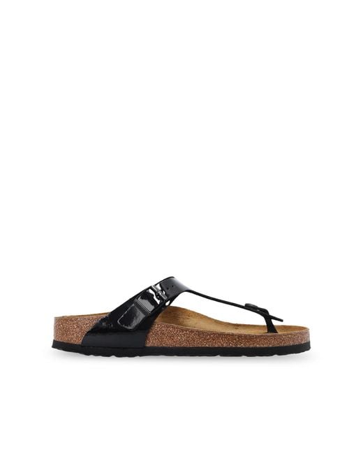 Birkenstock Black Gizeh Birko-flor Patent Sandal