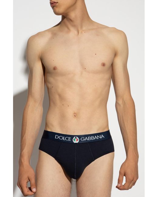 Dolce & Gabbana Blue Briefs With Logo for men