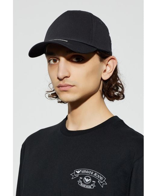 Emporio Armani Black Baseball Cap for men