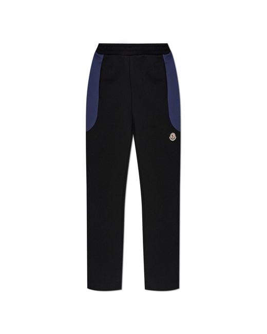 Moncler Black Sweatpants With Logo Patch for men