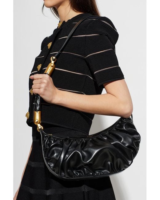 Balmain Black 'Ébène' Hobo Shoulder Bag