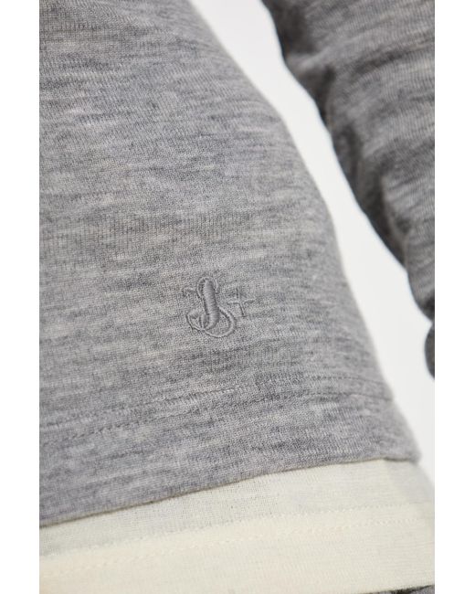 Jil Sander Gray Set; Turtleneck And Top