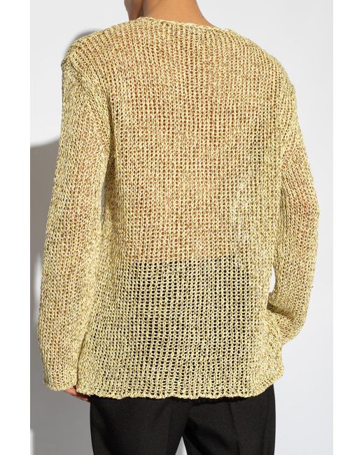 Jil Sander Yellow + Openwork Sweater, for men