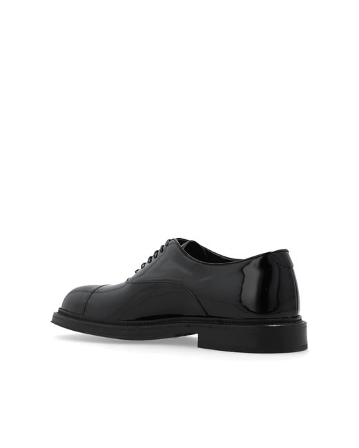Emporio Armani Black Leather Shoes for men