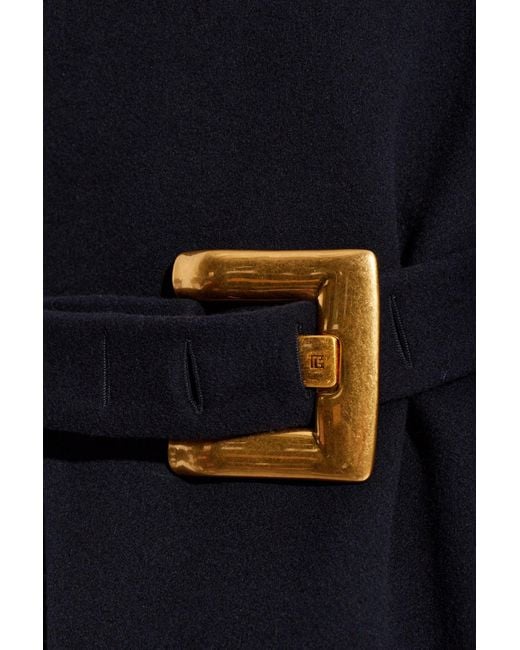 Balmain Blue Coat With Belt