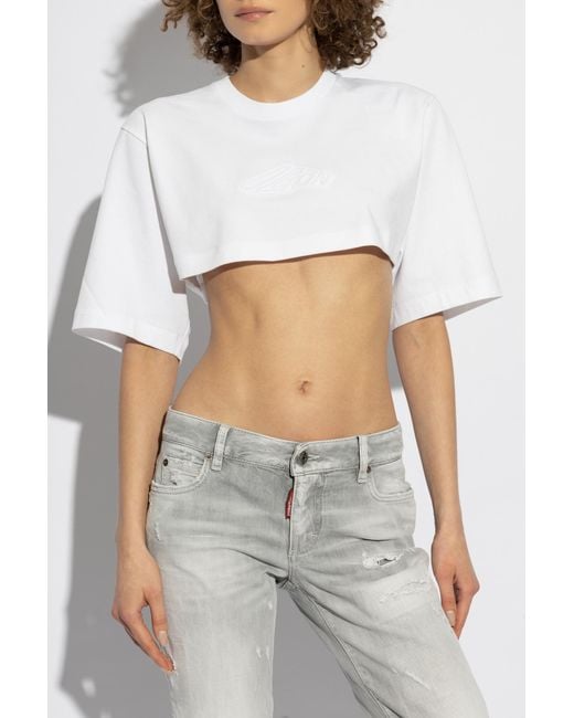 DSquared² White Short Loose-fitting T-shirt,