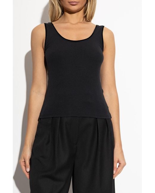 FRAME Black Strap Top