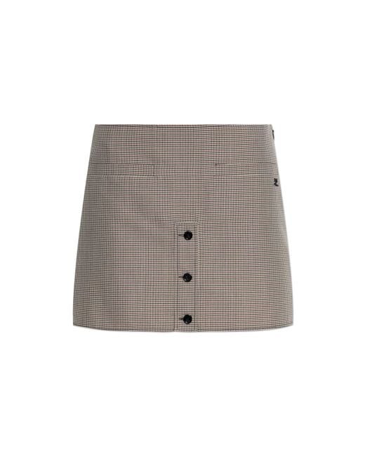 Courreges Brown Short Skirt With Houndstooth Pattern