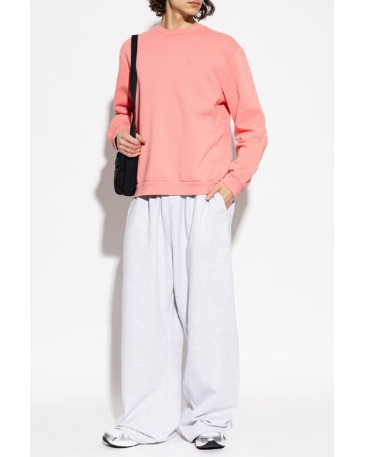 Acne Pink Sweatshirt With Patch for men