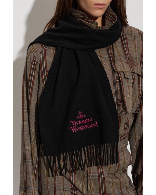 Vivienne Westwood Black Wool Scarf