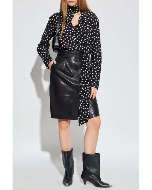 Anine Bing Black Leather Skirt "Zaire"