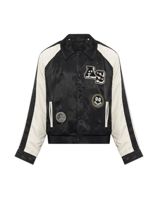 AllSaints Black 'Orville' Bomber Jacket for men