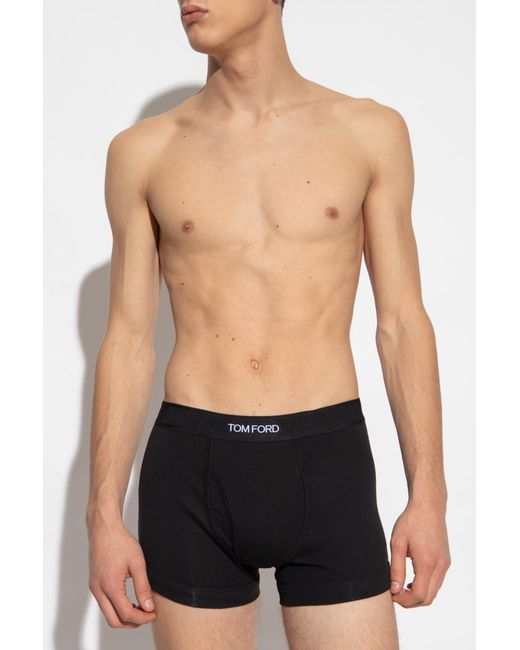 Tom Ford Black Branded Boxers Two-Pack for men