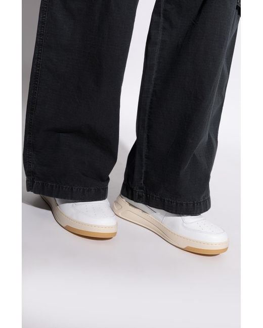 Acne White Leather Sneakers for men