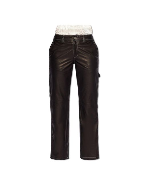 Halfboy Black Leather Trousers,