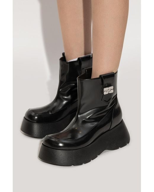 Ganni Black 'Kat' Ankle Boots