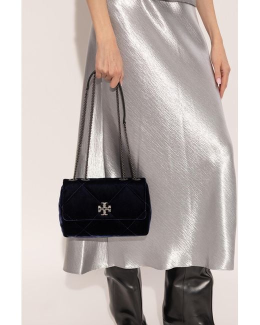 Tory Burch Black Kira Diamond Small Shoulder Bag
