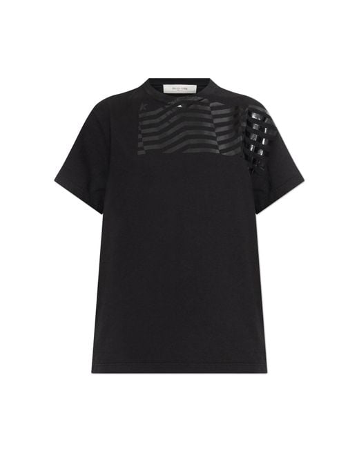 Golden Goose Deluxe Brand Black Cotton T-Shirt With Print