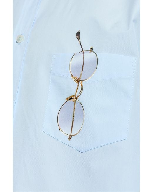 Moschino Blue Shirt With Pocket for men