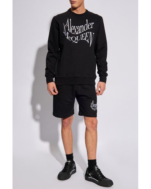 Alexander McQueen Black Sweatshirt With Logo, for men