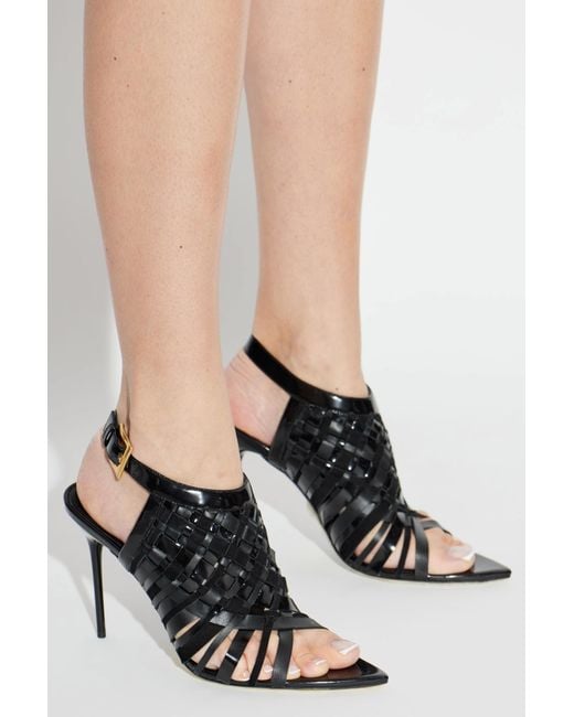 Balmain Black Heeled Sandals
