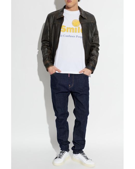 DSquared² White T-Shirt With Print for men
