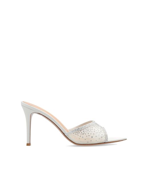 Gianvito Rossi White Heeled Mules Rania