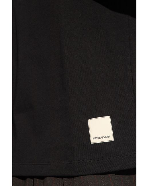 Emporio Armani Black 'sustainability' Collection T-shirt, for men
