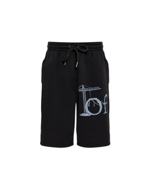 Off-White c/o Virgil Abloh Black Sweatshorts With Print for men