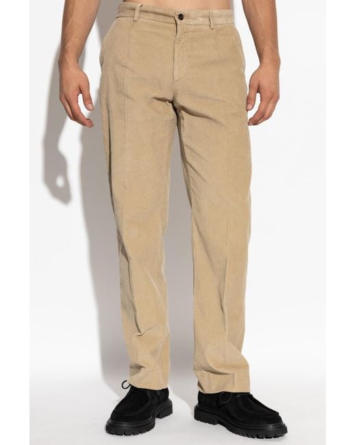 Dolce & Gabbana Natural Corduroy Trousers for men