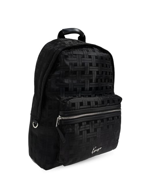 KENZO Black Backpack With Logo for men