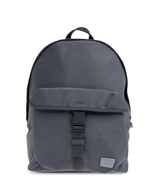Paul Smith Gray Backpack With Logo Patch for men