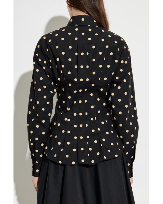 Moschino Black Shirt With Polka Dot Pattern