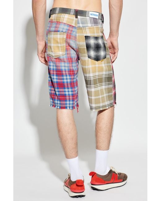 GALLERY DEPT. Blue Plaid Pattern Shorts for men