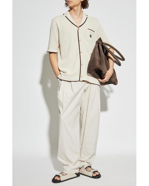 Dolce & Gabbana White Loose-Fit Pleated Trousers for men