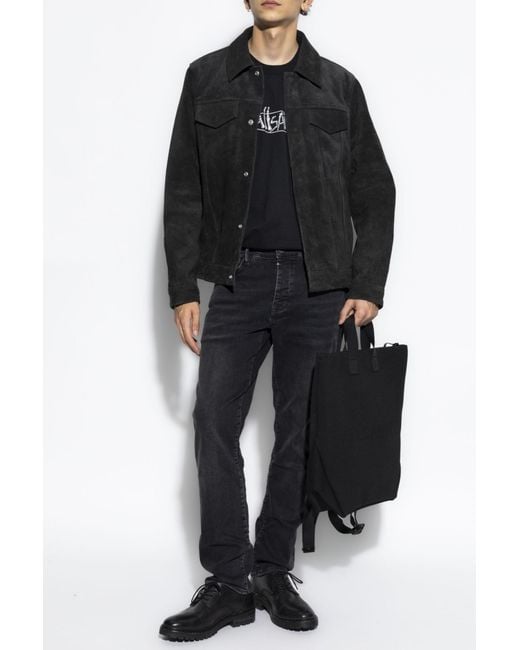 AllSaints Black Organic Cotton Stretch Skinny Jeans for men