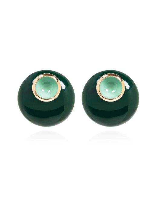 Bottega Veneta Green Round Earrings