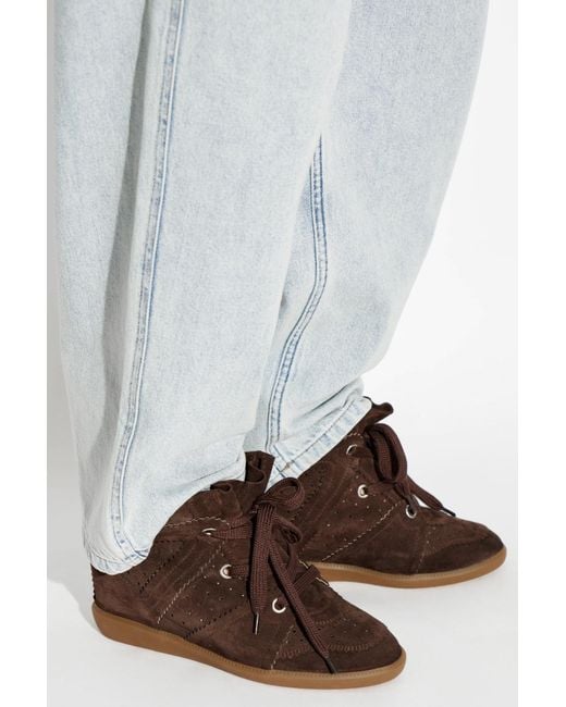 Isabel Marant Brown "Bobby" Suede Wedge Shoes