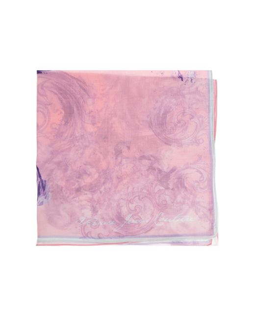 Versace Jeans Couture Pink Scarf With "Barocco" Pattern