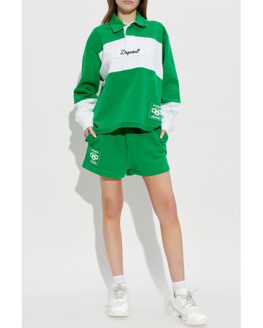 DSquared² Green Shorts With Logo