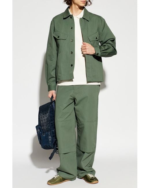 KENZO Green Polo With Patch for men