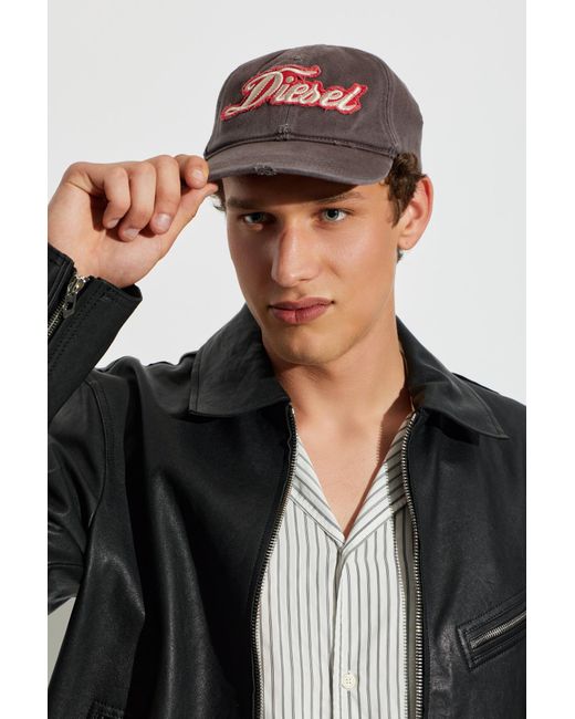 DIESEL Red Baseball Cap 'C-Ursiv' for men