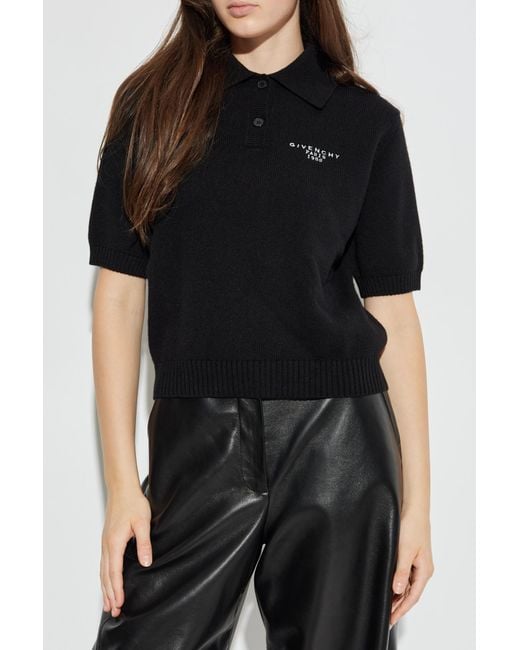 Givenchy Black Wool Polo