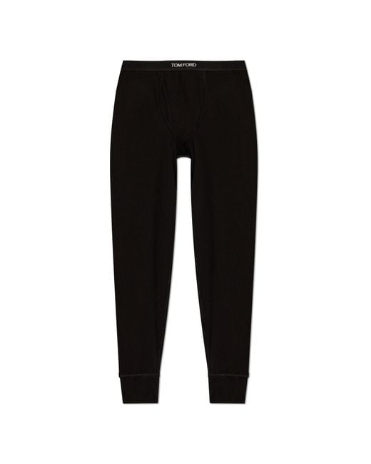 Tom Ford Black Cotton Long Johns for men