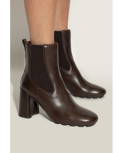 Hogan Black Leather Ankle Boots With Heels