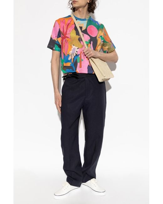 Paul Smith Blue T-Shirt With Print for men