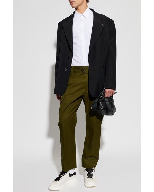 McQueen Green Cargo Trousers for men