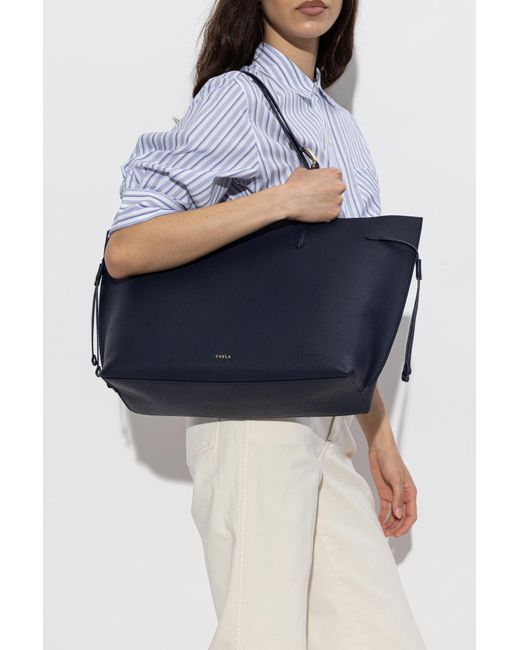Furla Blue "Ava Large" Shopper Bag