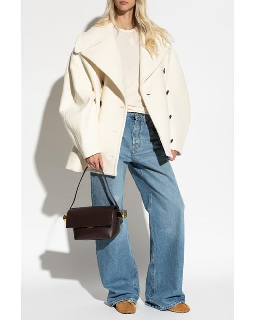 Jacquemus Blue Wool Coat 'Ovalo'